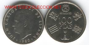 Moedas Juan Carlos I: moneda de 100 pesetas