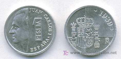 Monete Juan Carlos I: 1 Peseta 1989  S/C de CARTUCHO