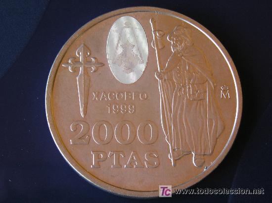 Monedas Juan Carlos I: **PRECIOSA MONEDA DE,----2000 PTAS.1999 XACOBEO----&iexcl;&iexcl;&iexcl;SIN CIRCULAR!!!