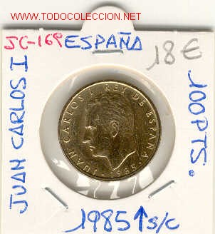 Monedas Juan Carlos I: 100 PTS 1985 S/C