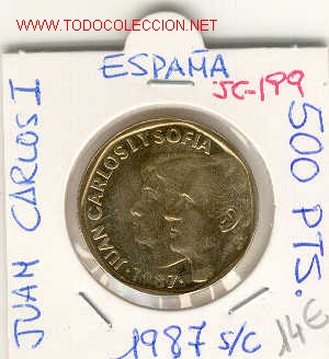 Monedas Juan Carlos I: 500 PTS 1987 S/C