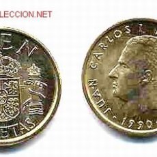 Monedas Juan Carlos I: 2 DOS MONEDAS DE 100 PESETAS 1990 SIN CIRCULAR, ANVERSO Y REVERSO.. Lote 366825526