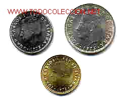 Moedas Juan Carlos I: COLECCION DE MONEDAS DEL A&Ntilde;O 1975-77 , PESETAS, SIN CIRCULAR. FDC , COMPLETA .