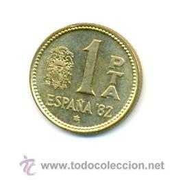 Monedas Juan Carlos I: 3-00180-82+. 1 peseta 1980 estrella 1982. MBC
