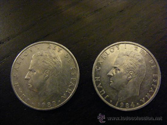 Monete Juan Carlos I: LOTE MONEDAS DE DOS PESETAS A&Ntilde;OS 1982 Y 1984
