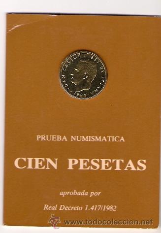 Monedas Juan Carlos I: Prueba Numismatica 100 ptas de 1982 - Foto 1