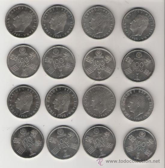 Monedas Juan Carlos I: 16 MONEDAS MUNDIAL FUTBOL DE 100 PESETAS 1980-80