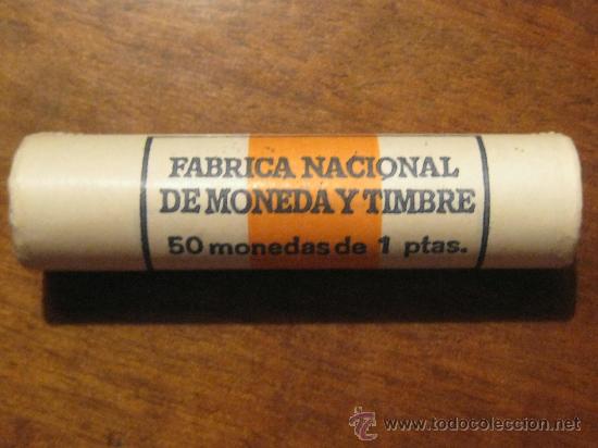 Moedas Juan Carlos I: CARTUCHO CON 50 MONEDAS DE 1 PESETA A&Ntilde;O 1988