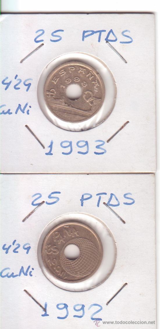 Monedas Juan Carlos I: 2 monedas de 25 pesetas en estado de conservaci&oacute;n SC