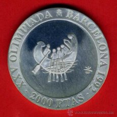 Monedas Juan Carlos I: MONEDA 2000 PESETAS 1990 , PLATA ,OLIMPIADA BARCELONA 1992 , BARCA TAMUSIENS , LEER , ORIGINAL, B37. Lote 37984845