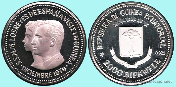 Monedas Juan Carlos I: GUINEA ECUATOR.-1979*80 PRUEBA PIEFORT 2.000 BIPKUELES PLATA 49,2 GR. VISITA REYES DE ESPAÑA. PROOF - Foto 1 - 144578933