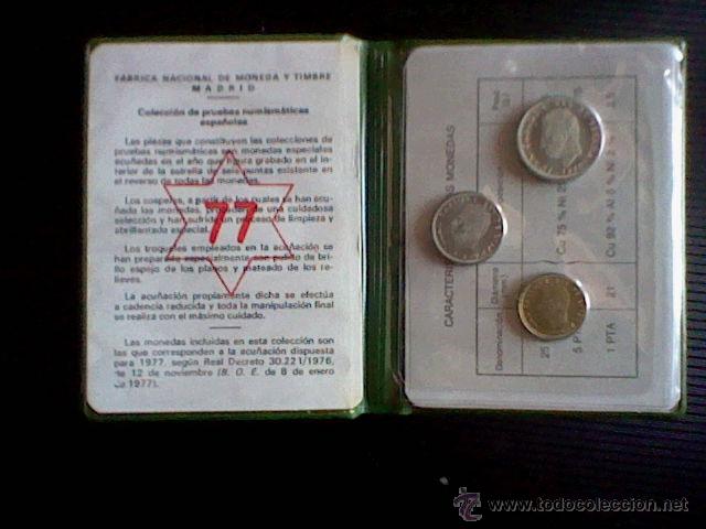 Monete Juan Carlos I: pruebas numismaticas estrella 77 1975  ver fotos