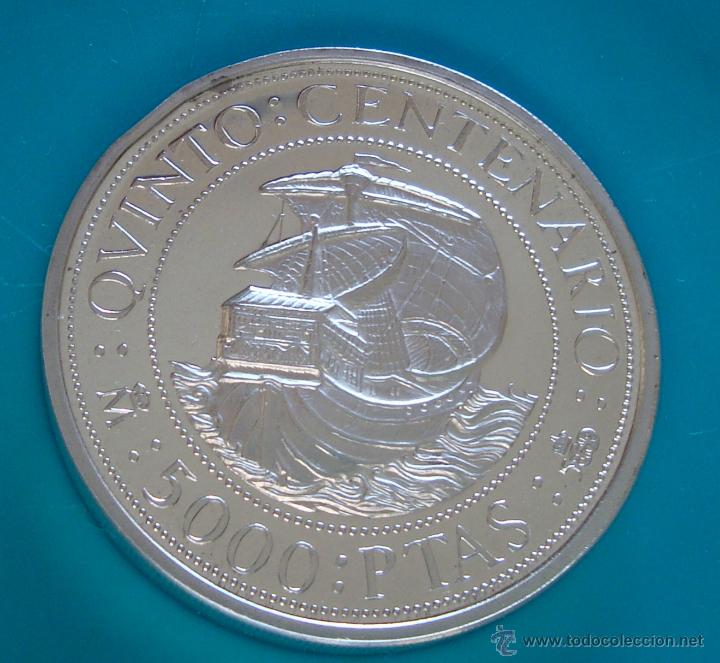 Monedas Juan Carlos I: MONEDA 5to CENTENARIO DESCUBRIMIENTO DE AMERICA 5000 PESETAS - Foto 2 - 45631245