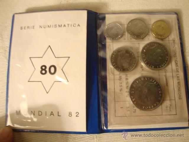 Monedas Juan Carlos I: SERIE NUMISMATICA MUNDIAL ESPA&Ntilde;A 82 6 MONEDAS JUAN CARLOS 1, 5, 25, 50, 100 PTAS Y 50 CTS. SIN USO.