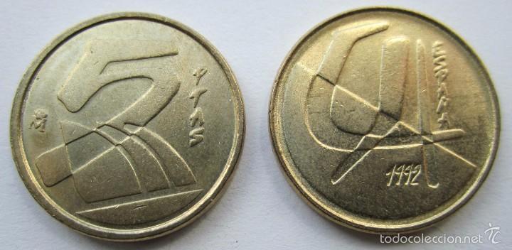 M&uuml;nzen unter Juan Carlos I: 5 pesetas 1992 SC