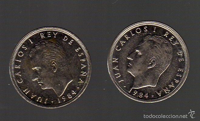 Monedas Juan Carlos I: LOTE DE 2 MONEDAS DE 5 PESETAS DE 1984