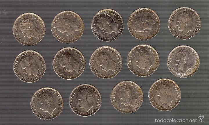 Moedas Juan Carlos I: LOTE DE 14 MONEDAS DE 5 PESETAS DE 1975 *79