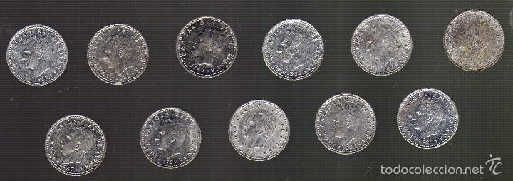 Moedas Juan Carlos I: LOTE DE 11 MONEDAS DE 1 PESETA DE ALUMINO &middot; 1987