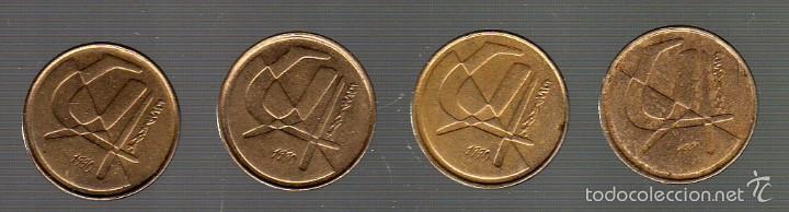 Moedas Juan Carlos I: LOTE DE 4 MONEDAS DE 5 PESETAS &middot; 1990