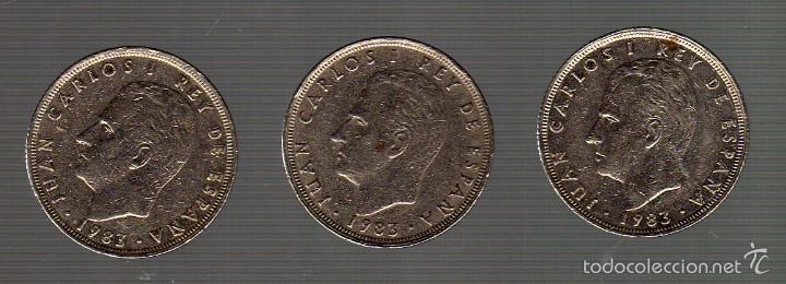 Moedas Juan Carlos I: LOTE DE 3 MONEDAS DE 25 PESETAS 1983