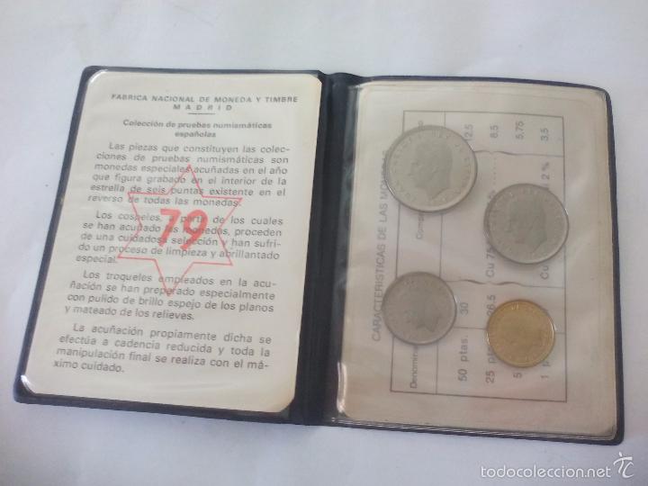 Moedas Juan Carlos I: Colecci&oacute;n de Pruebas numismaticas espa&ntilde;olas Cartera de 1979. 79. Monedas de 50, 25, 5 y 1 pesetas