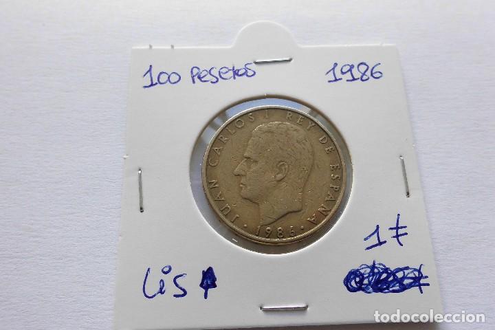 Coins Juan Carlos I: 100 pesetas 1986 Lis arriba