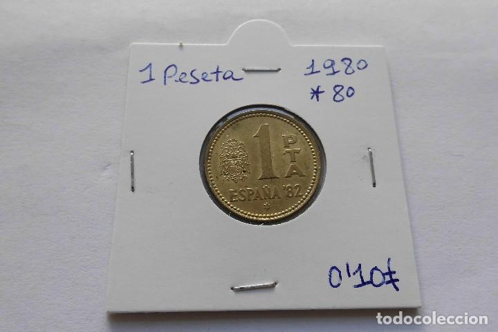 Moedas Juan Carlos I: 1 peseta 1980*80