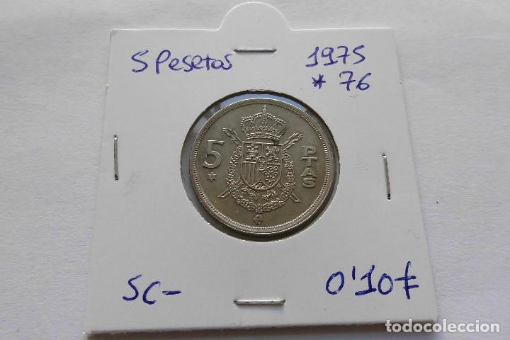 Moedas Juan Carlos I: 5 pesetas 1975*1976 SC-