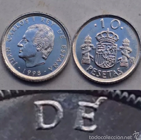 Moedas Juan Carlos I: ERROR lote de 5 monedas sin circular