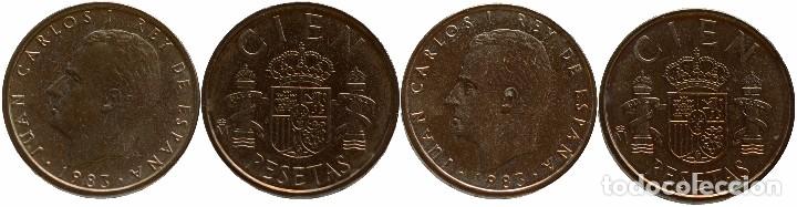 Monete Juan Carlos I: 100 PESETAS 1983 (LISES ARRIBA Y ABAJO)