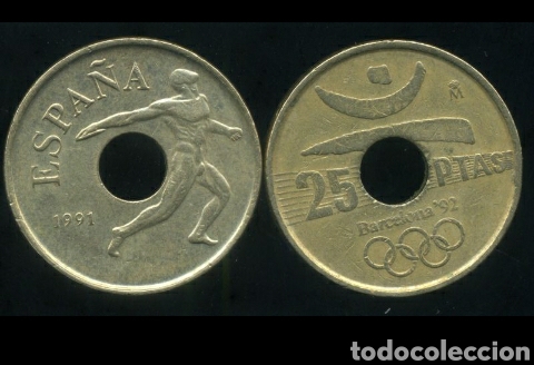 Coins Juan Carlos I: 10 monedas  de 25 pts.1991