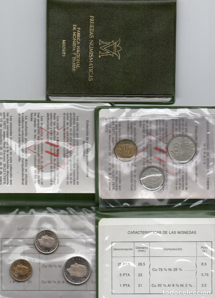 Monete Juan Carlos I: Cartera con las pruebas de las monedas oficiales de la FNMT a&ntilde;o 1977