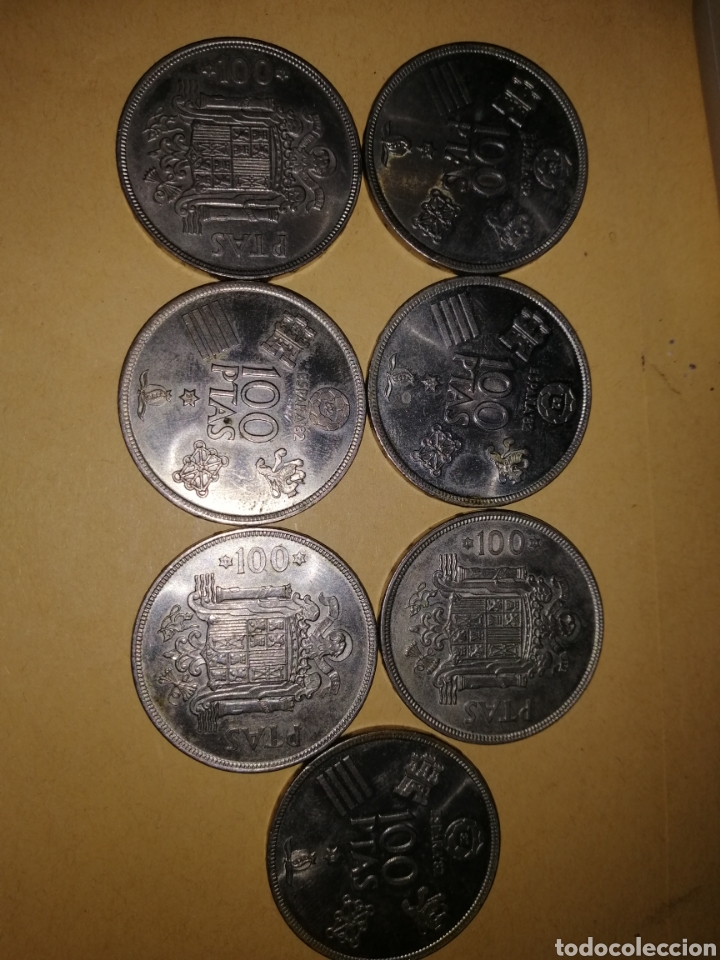 Monedas Juan Carlos I: Monedas 100 pesetas juan carlos 1, 4 del mundial 1982 *1980