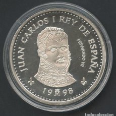 Monedas Juan Carlos I: ESPAÑA, MONEDA DE PLATA, CASA DE BORBÓN, FERNANDO VII, VALOR: 2000 PESETAS, 1998. Lote 212297195