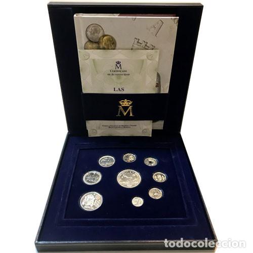Monedas Juan Carlos I: ESPA&Ntilde;A estuche oficial con las ultimas pesetas en plata 2001 con libro y certif.