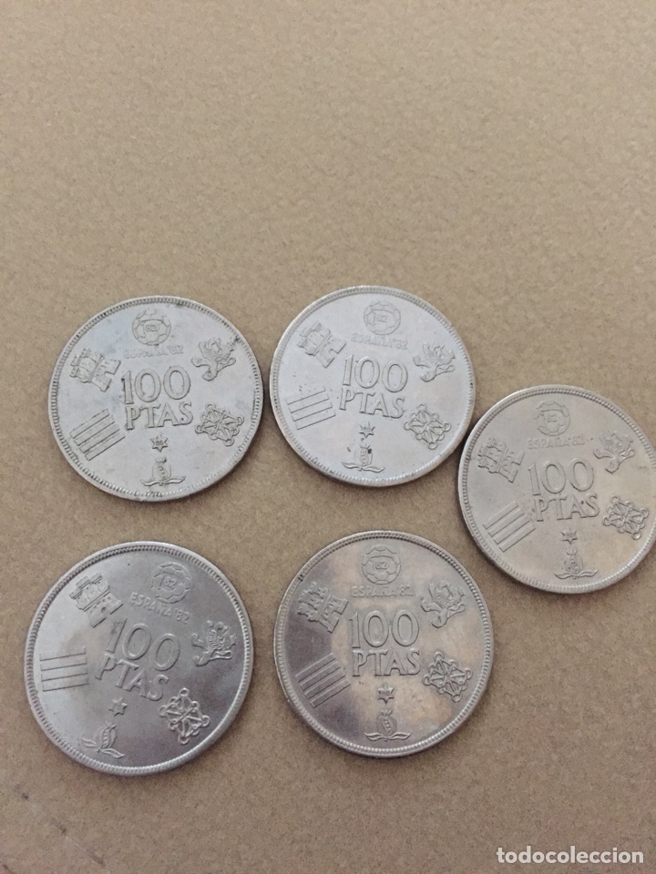 Monete Juan Carlos I: Lote de 5 monedas de 100 ptas de 1980
