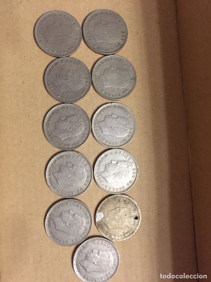M&uuml;nzen unter Juan Carlos I: Lote de 6 monedas de 25 ptas. 3 de ellas a&ntilde;o 1975, 2 de ellas de 1980 y 1 de 1982