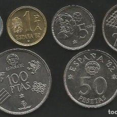 Monedas Juan Carlos I: ESPAÑA 1980 *80 - SERIE COMPLETA DEL MUNDIAL 82 - CIRCULADAS EBC+++. Lote 264198356