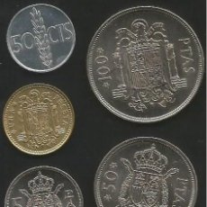 Monedas Juan Carlos I: ESPAÑA 1975 *76 - 5 MONEDAS - CIRCULADAS EBC+++. Lote 264198724