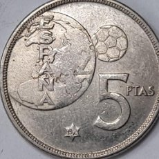 Monedas Juan Carlos I: 5 PESETAS MUNDIAL 82 - 1980 * 82 - ERROR ACUÑACIÓN - MONEDA UNICA -