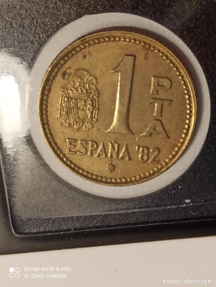 Moedas Juan Carlos I: 1 peseta 1980 *82 EBC Error listel