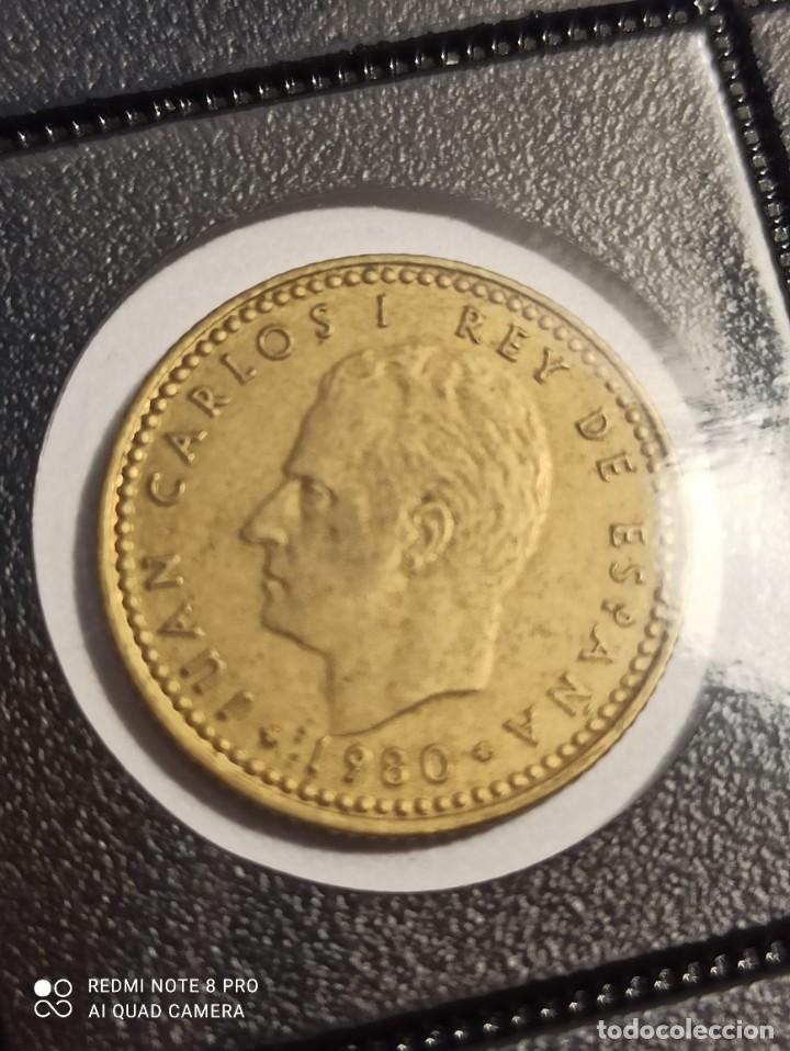 Monete Juan Carlos I: 1 peseta 1980 *82 MBC Listel desplazado y doble listel
