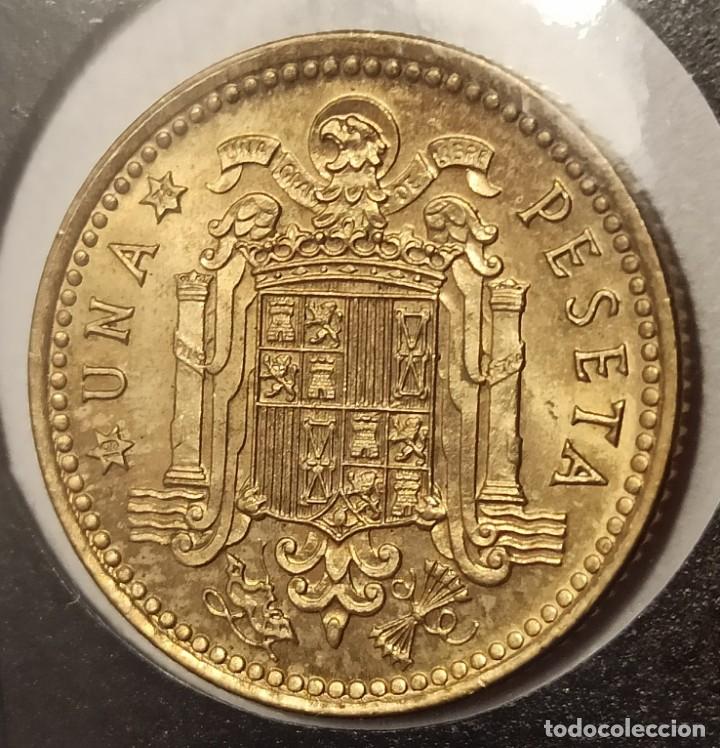 Monete Juan Carlos I: 1 peseta 1975 *76 EBC gr&aacute;fila estriada
