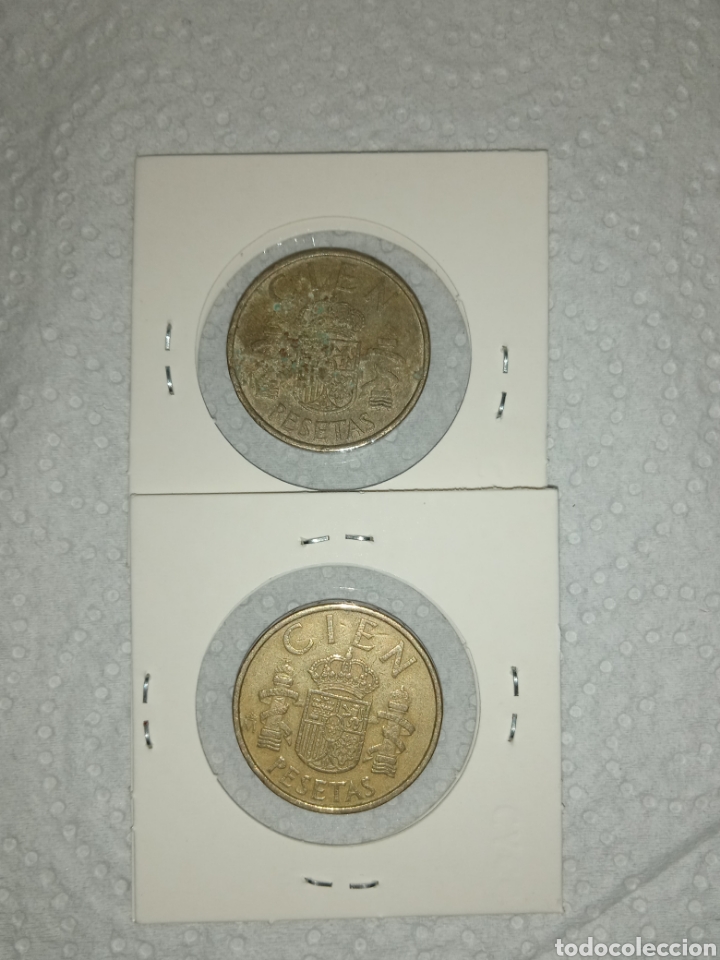 Monedas Juan Carlos I: Lote monedas 100 pesetas 1983 circuladas.lis arriba lis abajo.. foto - Foto 2 - 285341758