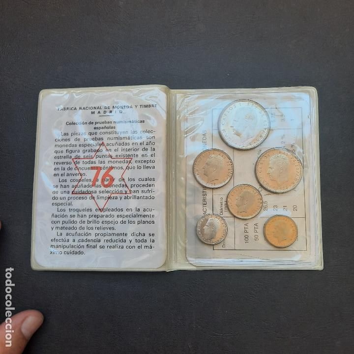 Monedas Juan Carlos I: CARTERA DE PRUEBAS NUMISMATICAS DE JUAN CARLOS I DEL A&Ntilde;O 1975*76.OFICIAL DE LA F.N.M.T