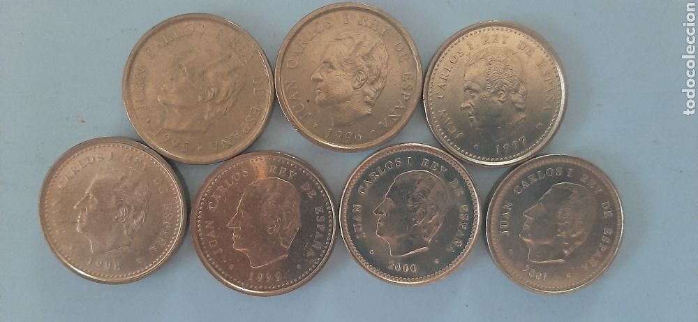 M&uuml;nzen unter Juan Carlos I: 7 monedas de 100 pesetas: 1995-1996-1997-1998-1999-2000-2001