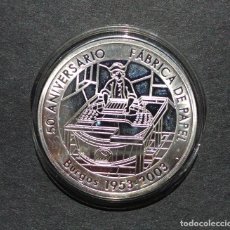 Monedas Juan Carlos I: 50 ANIVERSARIO DE LA CREACION DE LA FABRICA DE PAPEL QUE LA REAL CASA DE LA MONEDA. 34 GR.PLATA 925