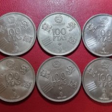 Monedas Juan Carlos I: LOTE 6 MONEDAS 100 PESETAS DEL MUNDIAL LA DE LAS FOTOS. Lote 339550468
