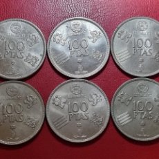 Monedas Juan Carlos I: LOTE 6 MONEDAS 100 PESETAS DEL MUNDIAL LA DE LAS FOTOS. Lote 339550698