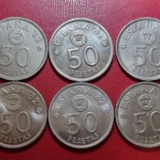 Monedas Juan Carlos I: LOTE 6 MONEDAS 50 PESETAS DEL MUNDIAL LA DE LAS FOTOS. Lote 339552293